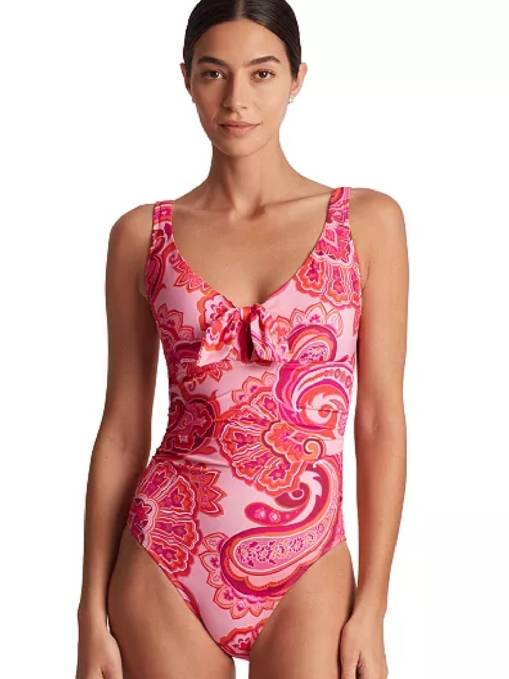 LAUREN Ralph Lauren Swimsuit Tie Front Paisley 16 Bathing Suit One Piece